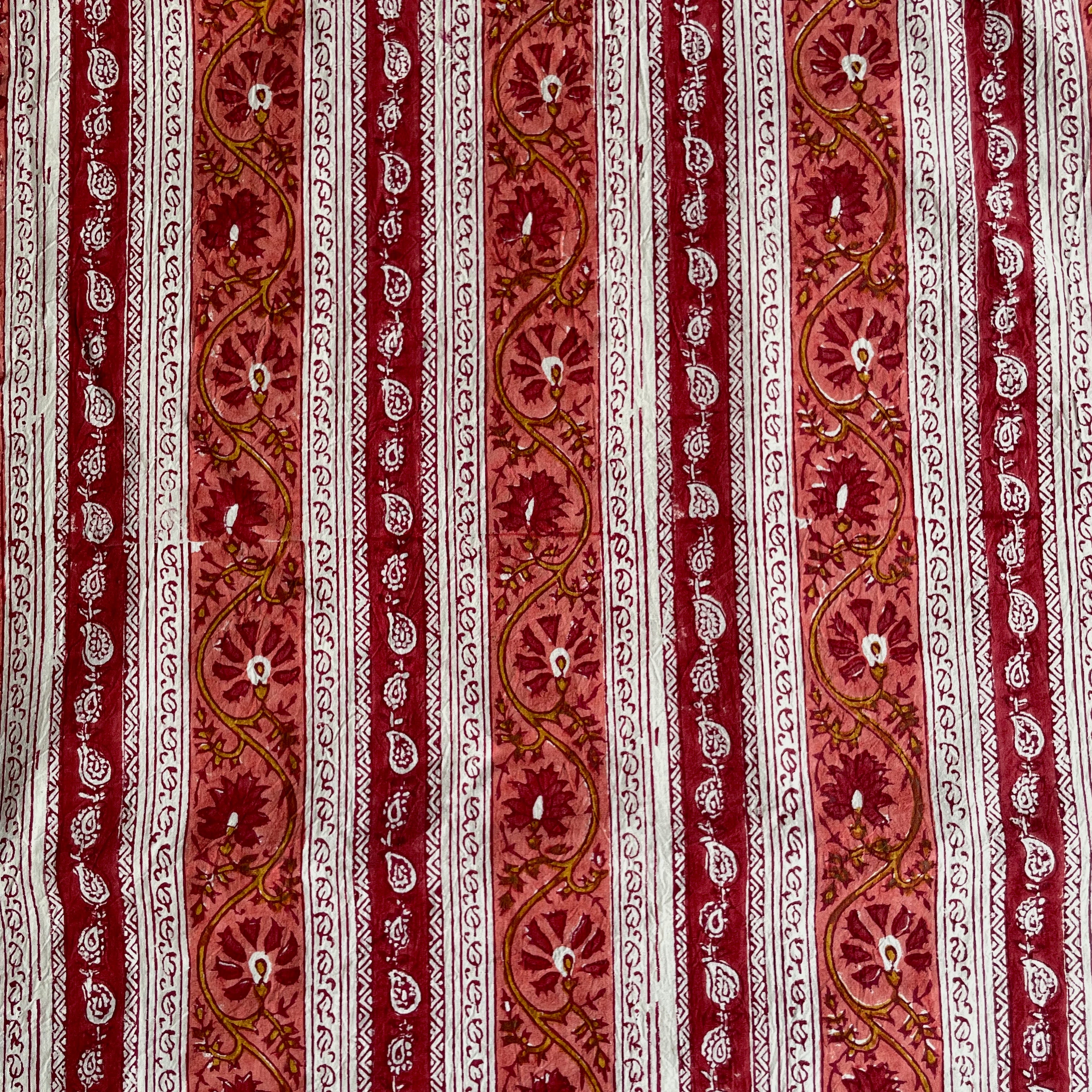 rust and mustard cotton kalamkari fabric