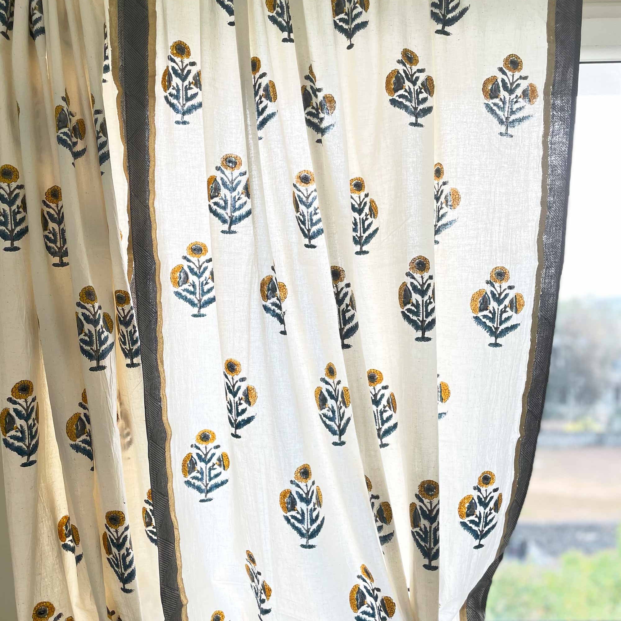Hand Block Printed Organic Curtains