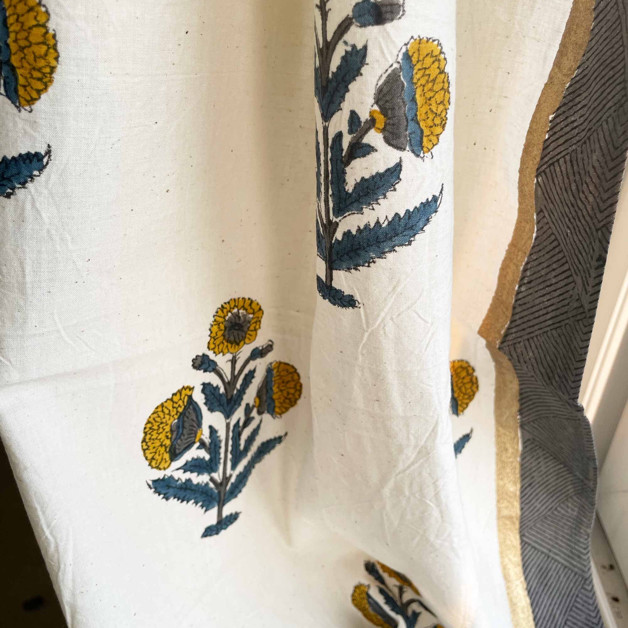 Organic Cotton Mustard Curtains By DesiCrafts