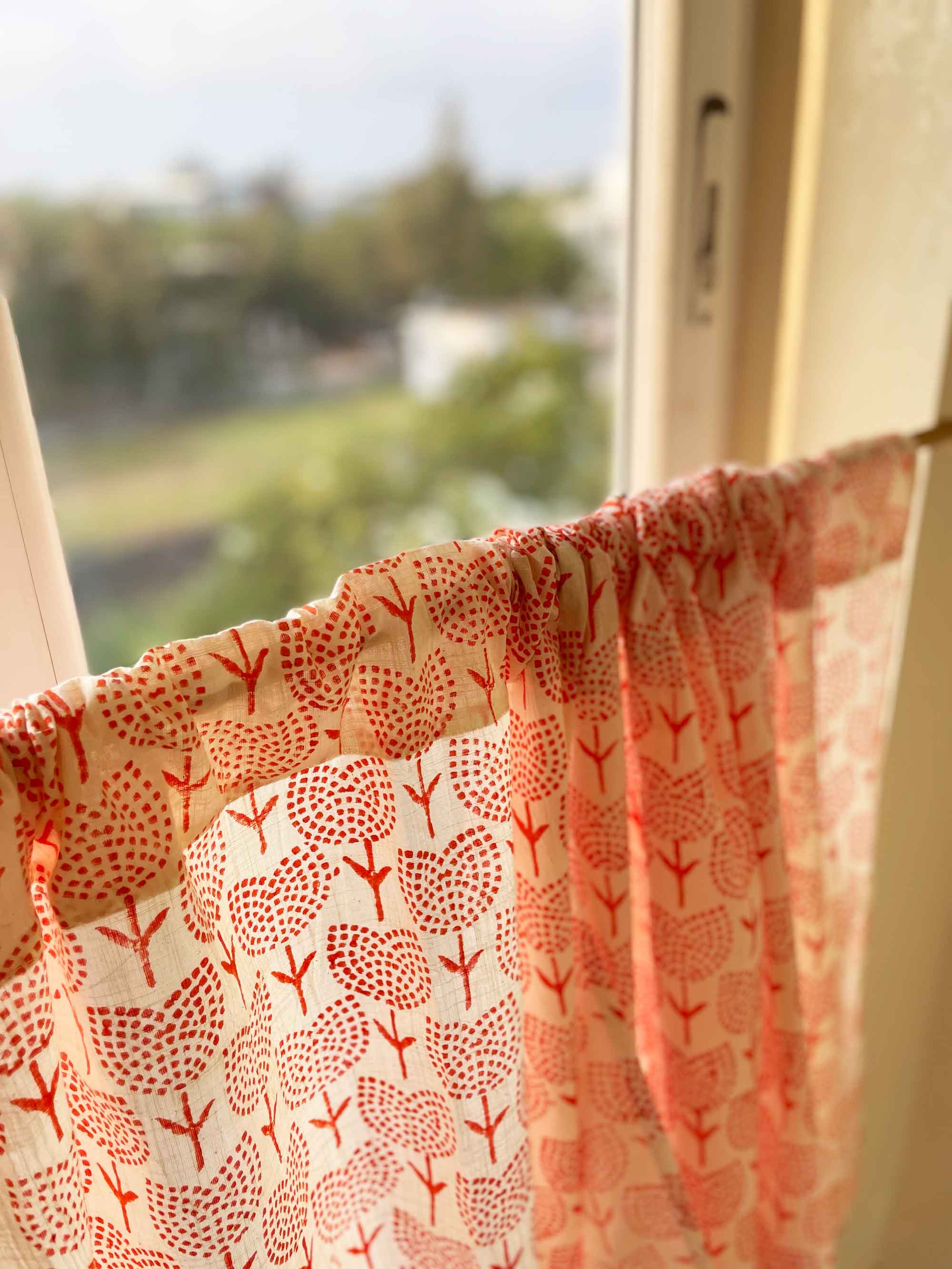 orange cafe curtains