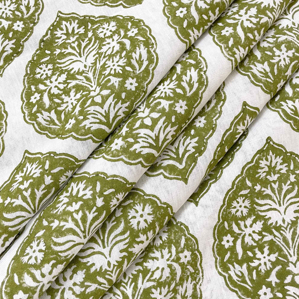 Designer Linen Block Print Fabric Yardage By DesiCrafts