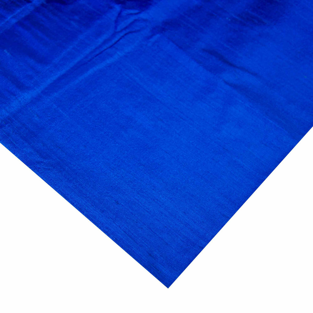Royal Blue Dupioni Silk - Raw Silk Fabric from India
