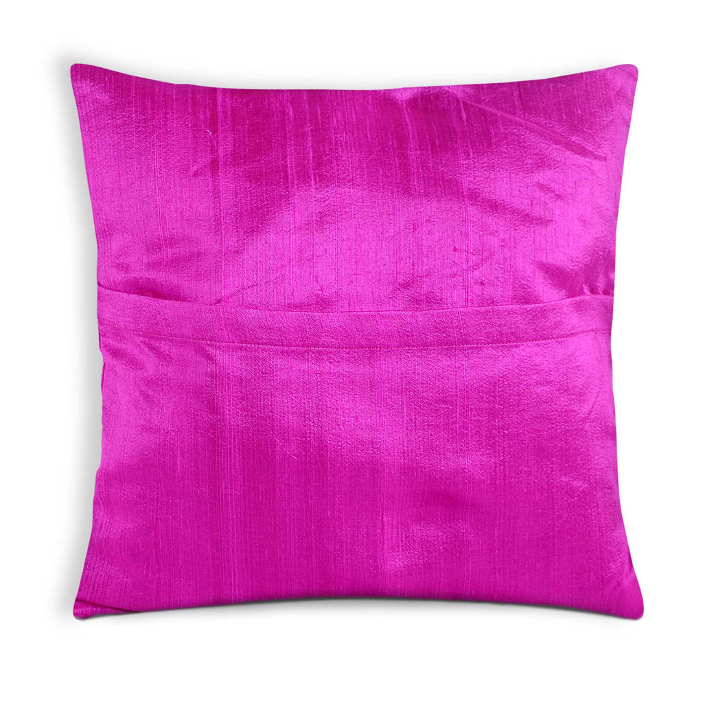 Hot pink dupioni silk cushion cover