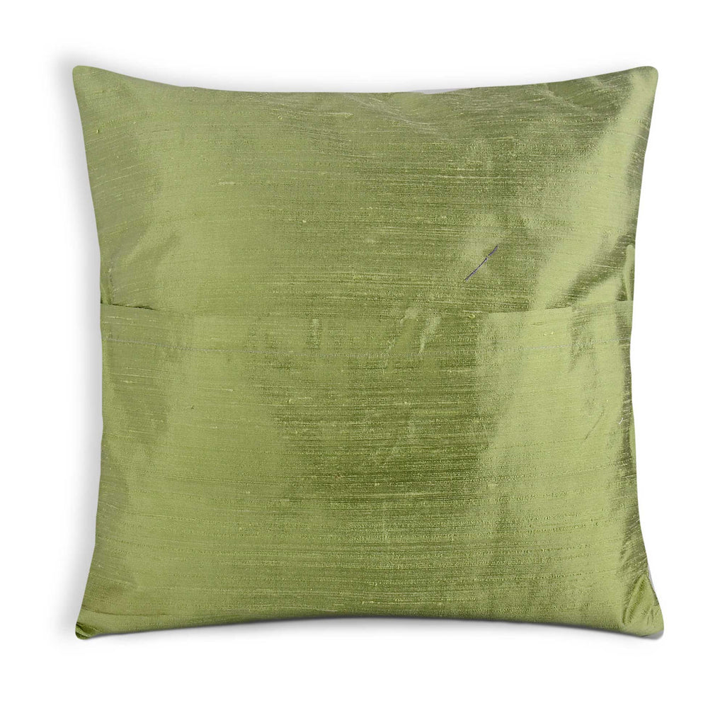 envelope style pistachio raw silk pillow