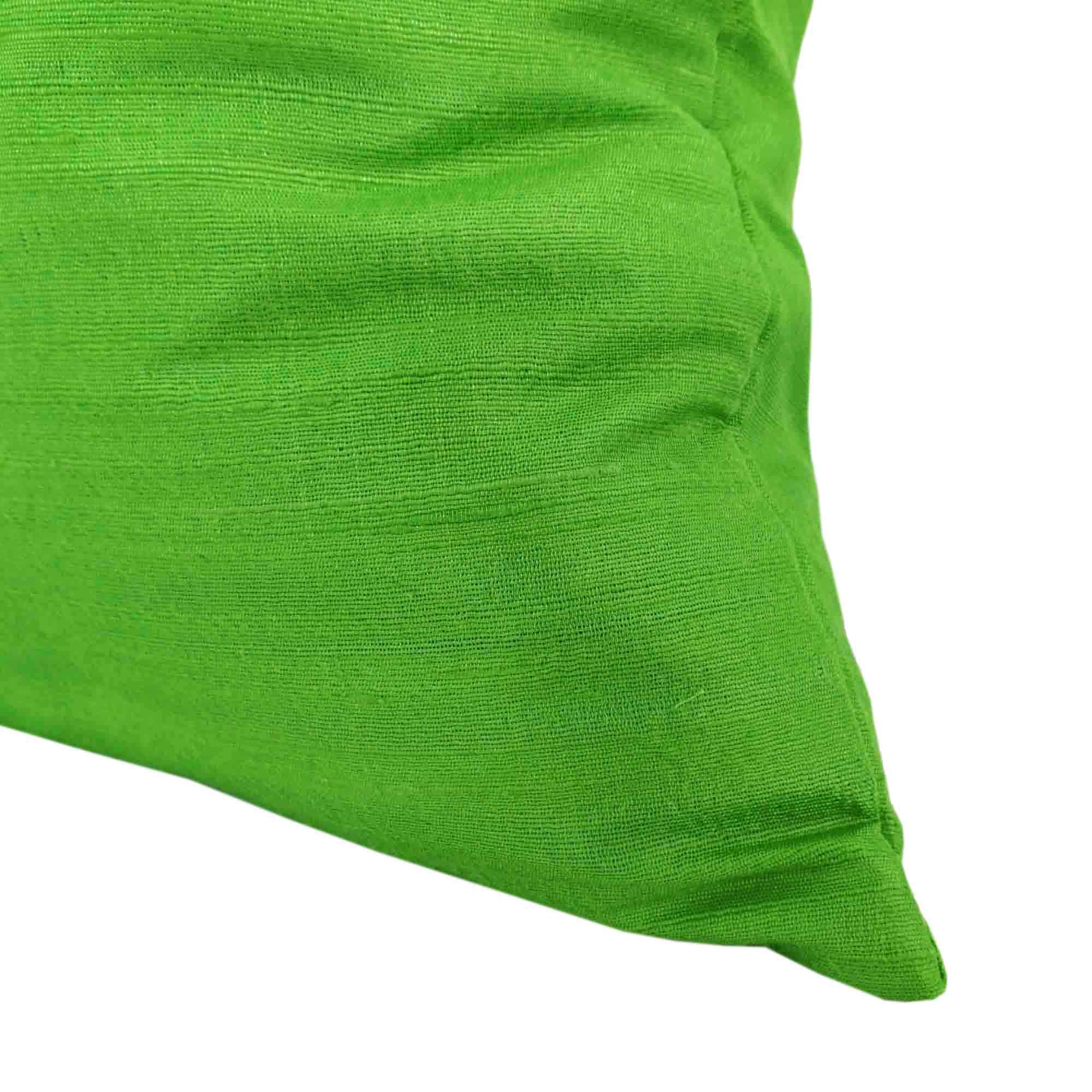 Mint and Aqua Colorblock Raw Silk Pillow Cover buy online from India