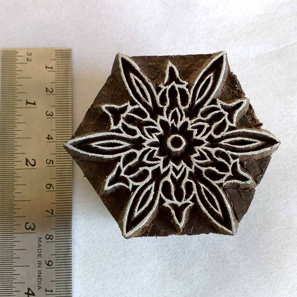 Christmas Snowflake Wood Stamp for Printing