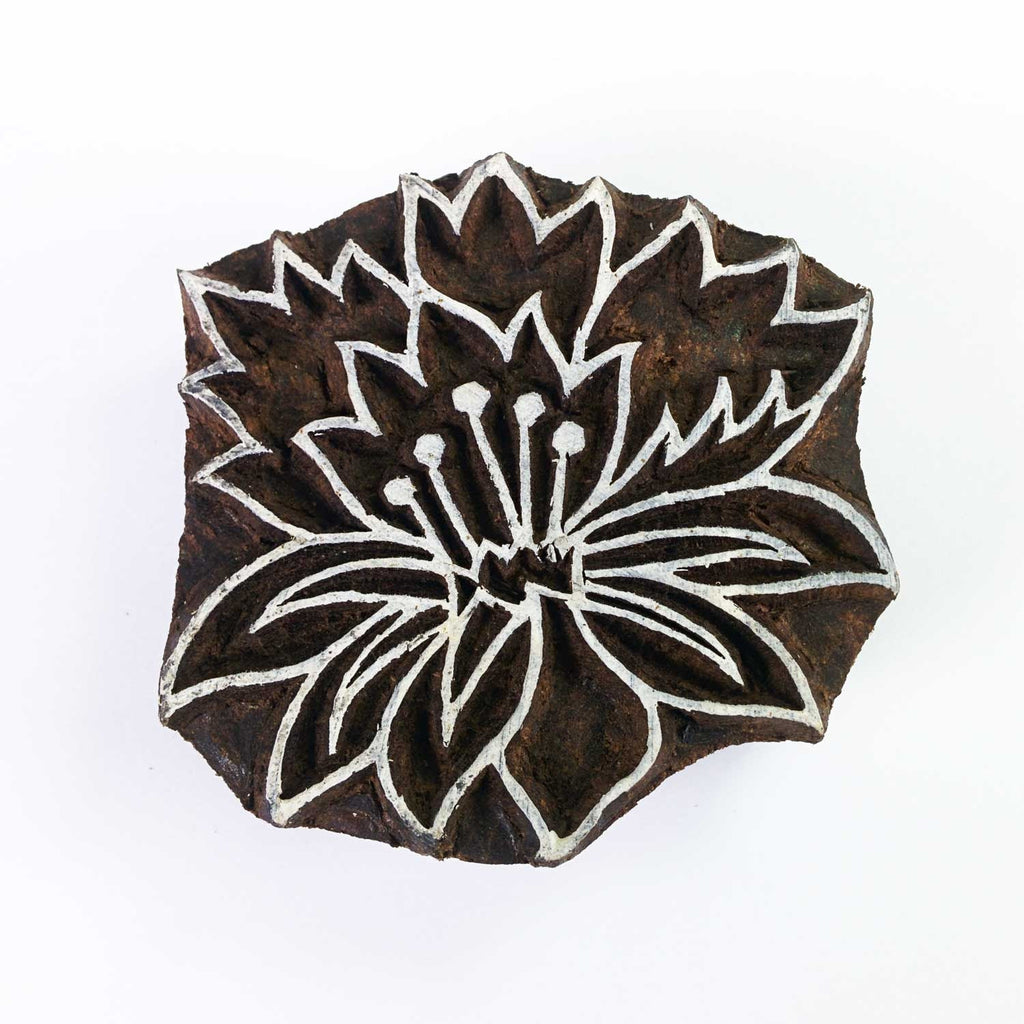 Lilly Flower Wood Block for Textile Printing