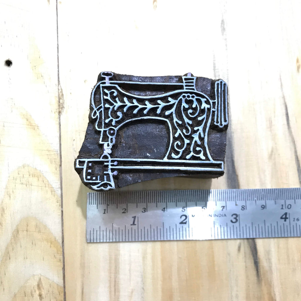 Sewing Machine Hand Block Printing Wooden Stamp