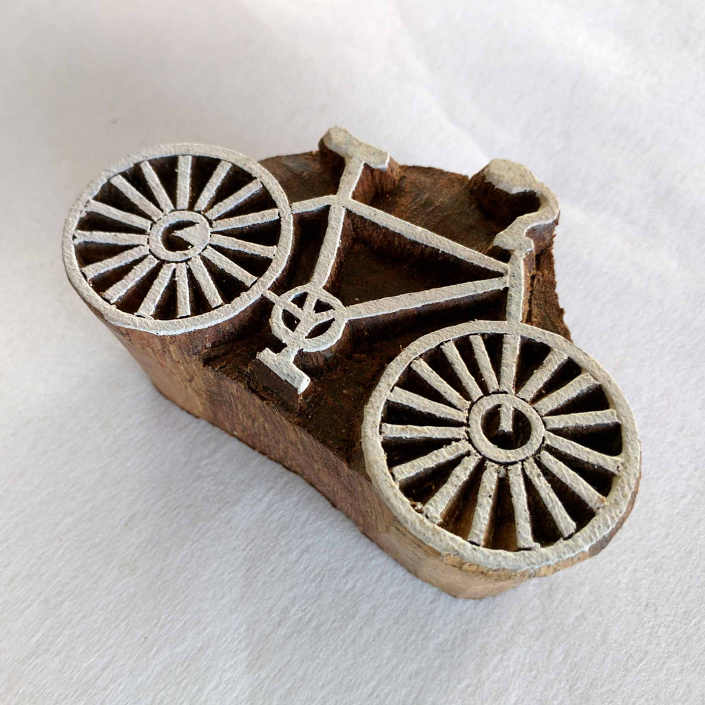 Bicycle Wooden Stamp for Fabric Printing