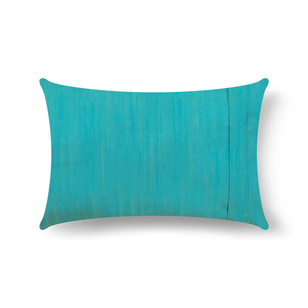 Teal Elephant Silk Lumber Pillow Cover Buy Online From India