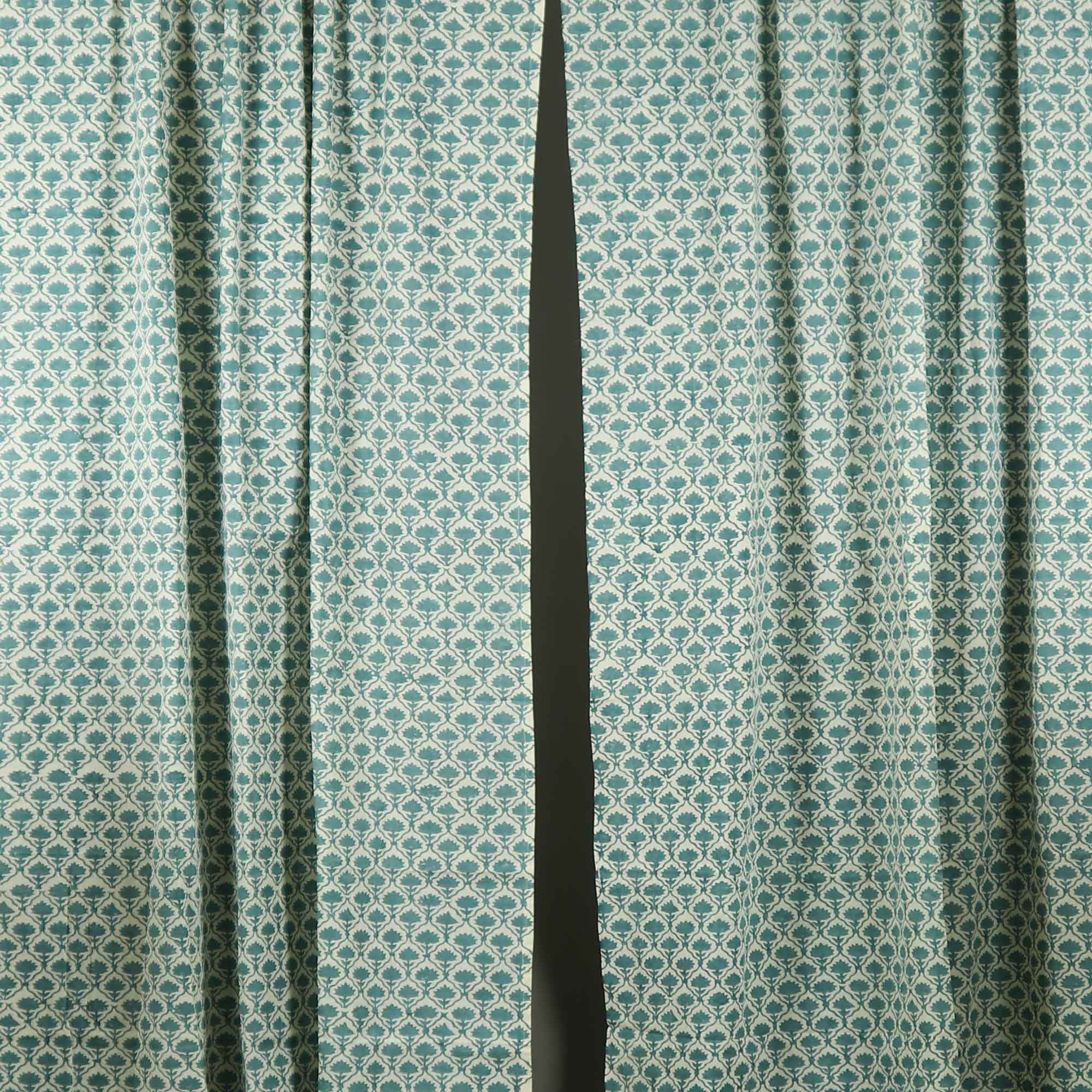 Blue Grey cotton curtains by DesiCrafts