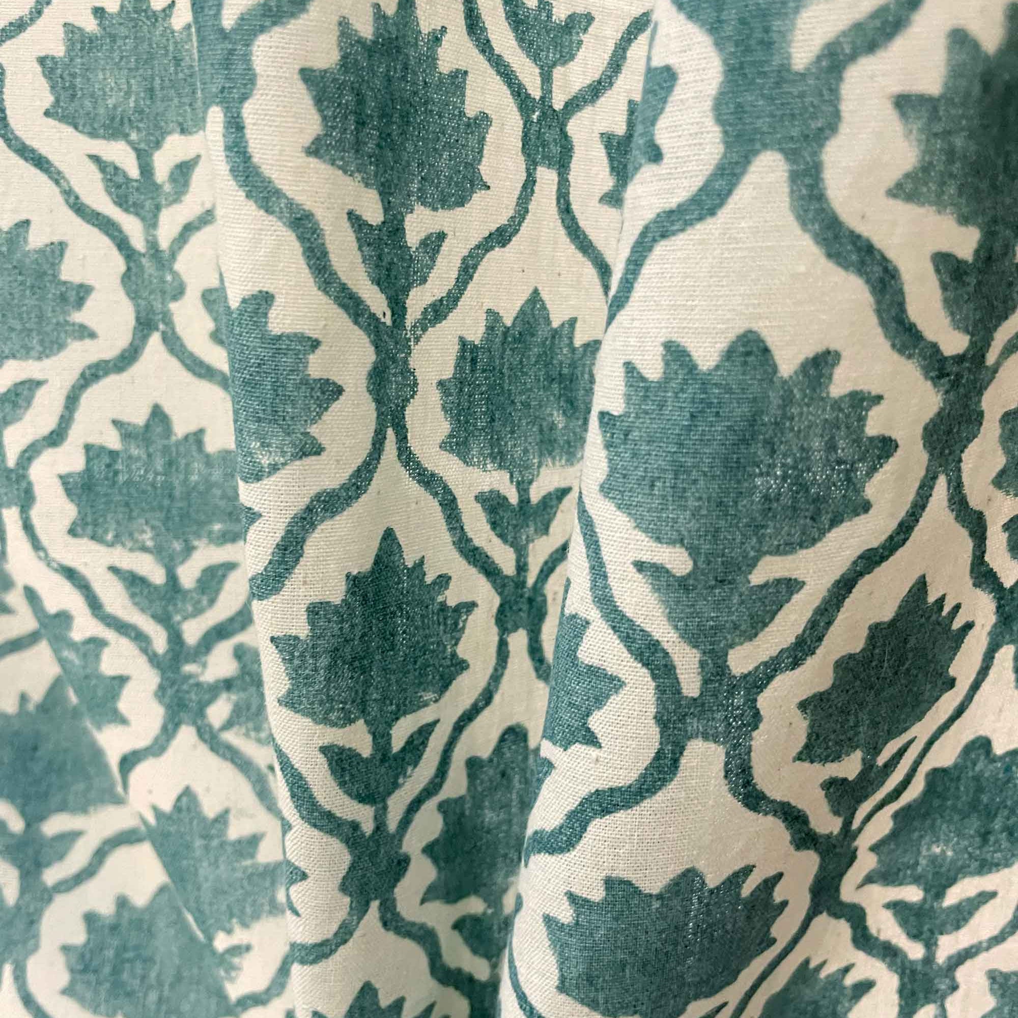 Indian block printed cotton curtains shipping globally