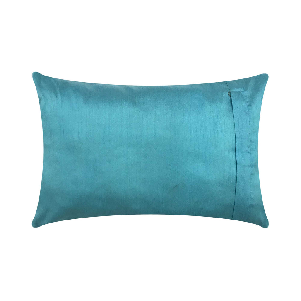 Sky Marigold Lumbar Silk Pillow Cover