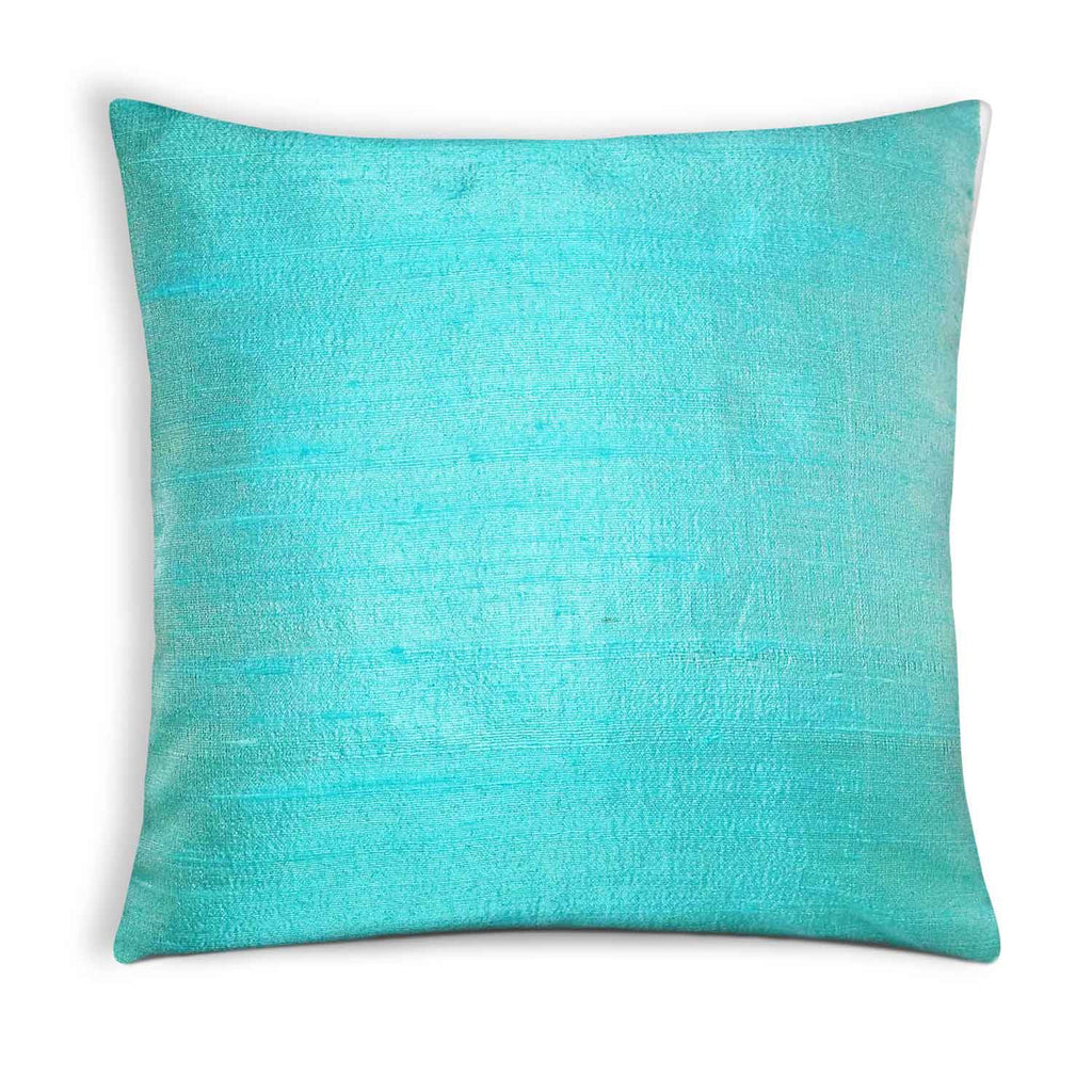 Raw Silk Pillow Cover in Cool Mint