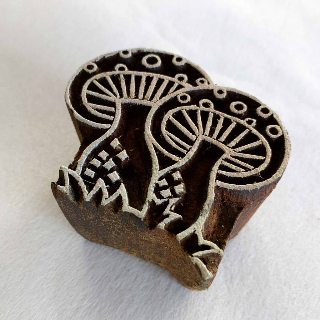 Kawaii Mushrooms Wooden Block Printing Stamp