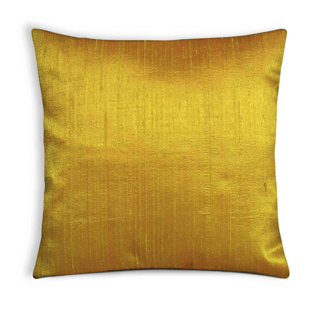 Mustard Raw Silk Cushion Cover