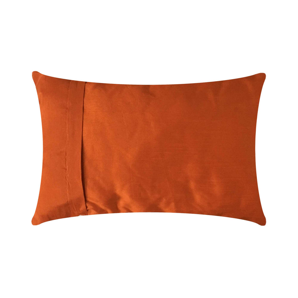 orange and gold polka dots silk Lumbar pillow cover
