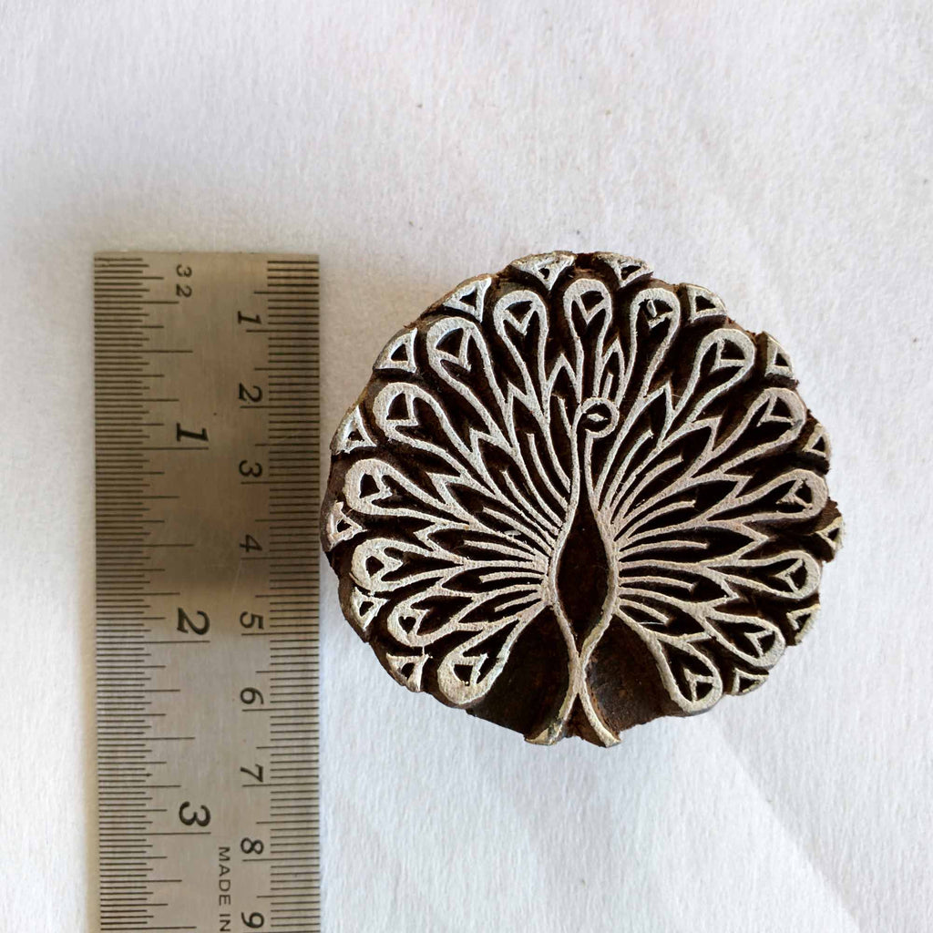 Peacock Wooden Block Printing Stamp for Fabric and Paper Printing