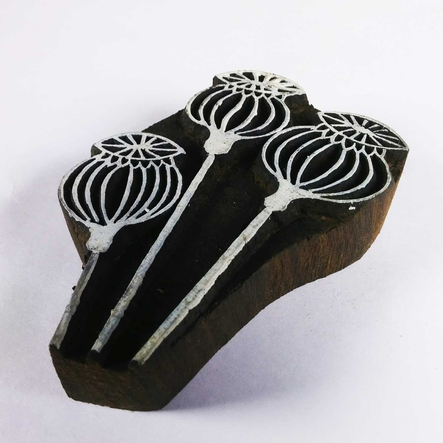 Poppy Pods Wooden Block Textile Printing Stamp