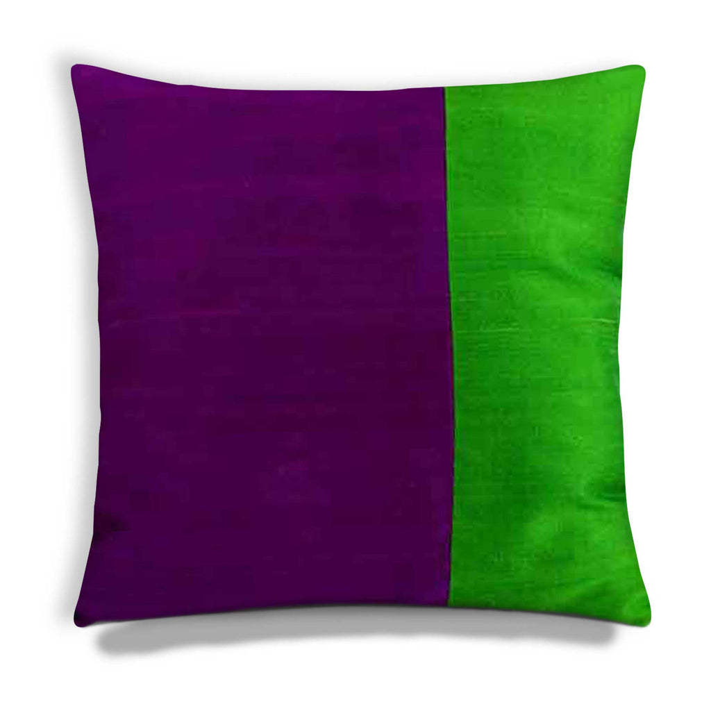 Purple Emerald Green Pillow Raw Silk Pillow Cover Buy Online from India