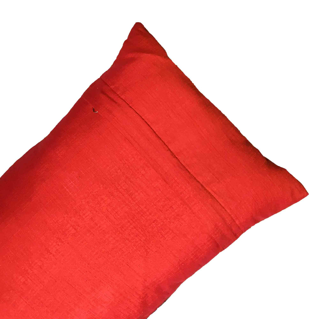 Black and Red Brocade Silk Throw Pillow Cover