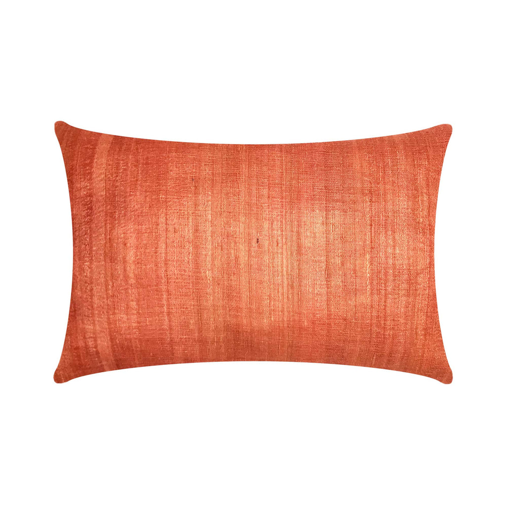 Salmon Pink Tussar Silk Cushion Cover