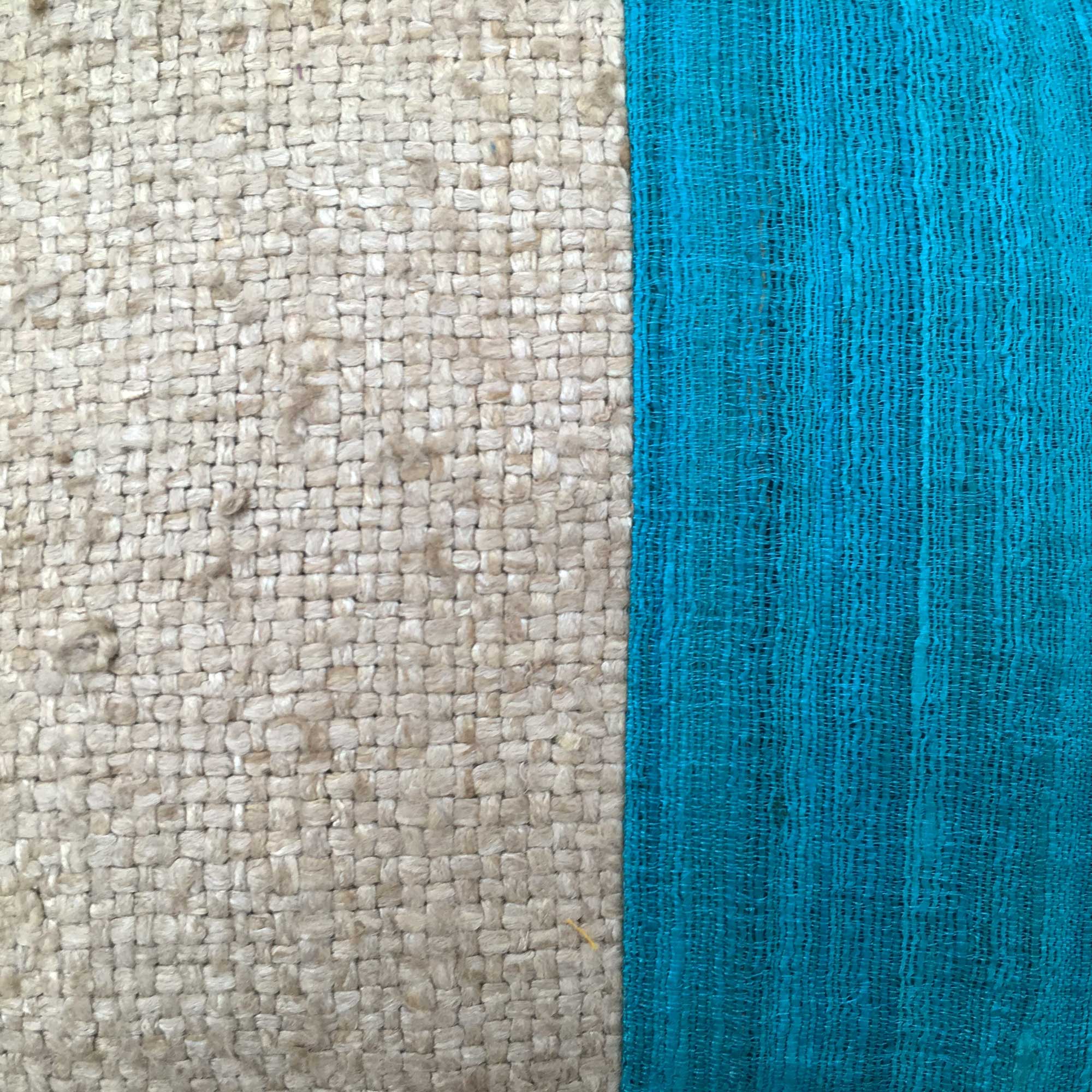 Aqua Navy Raw Silk CUshion Cover Buy Online from India