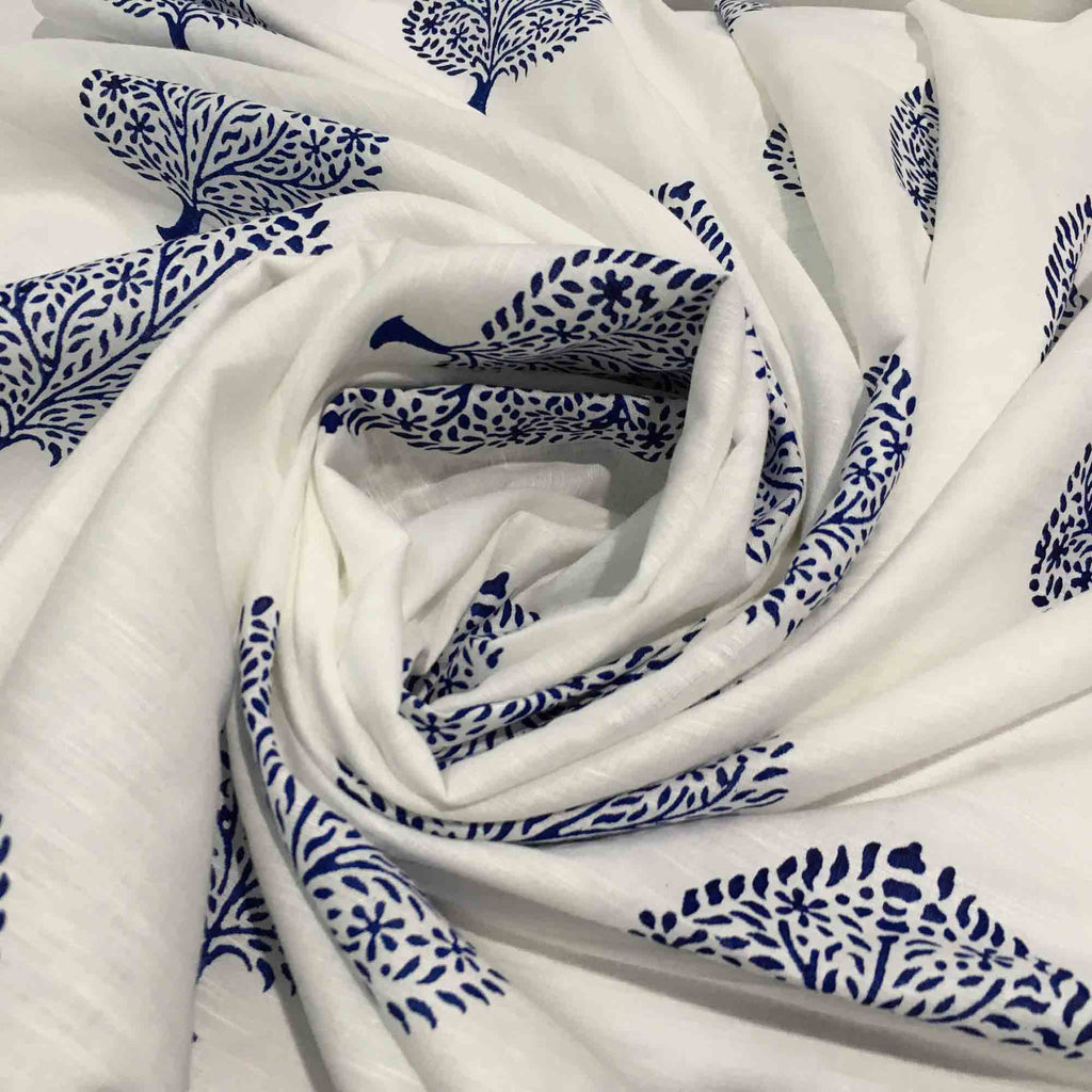 Hand block printed linen fabric By Meter