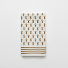 Notebook with a floral pattern and brown stripes on a white background