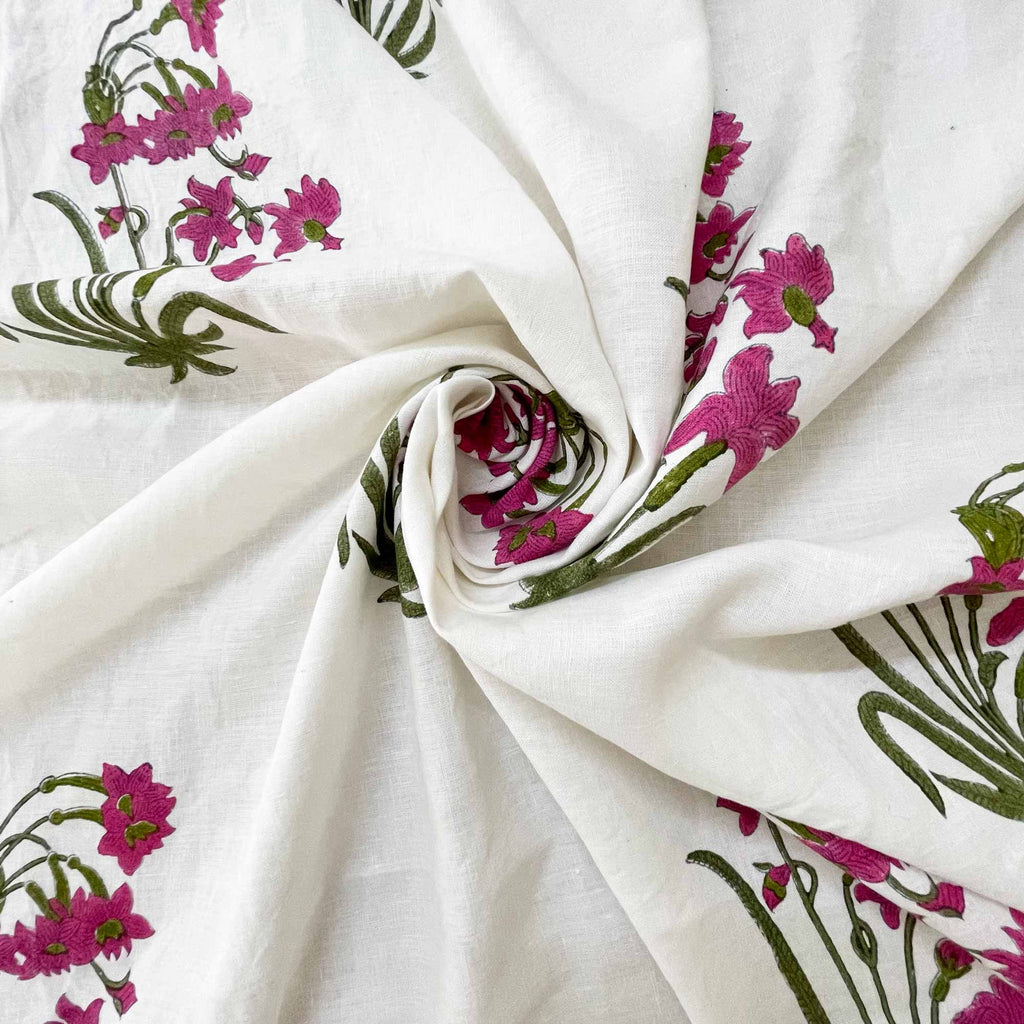 Indian Block Printed Linen Fabric