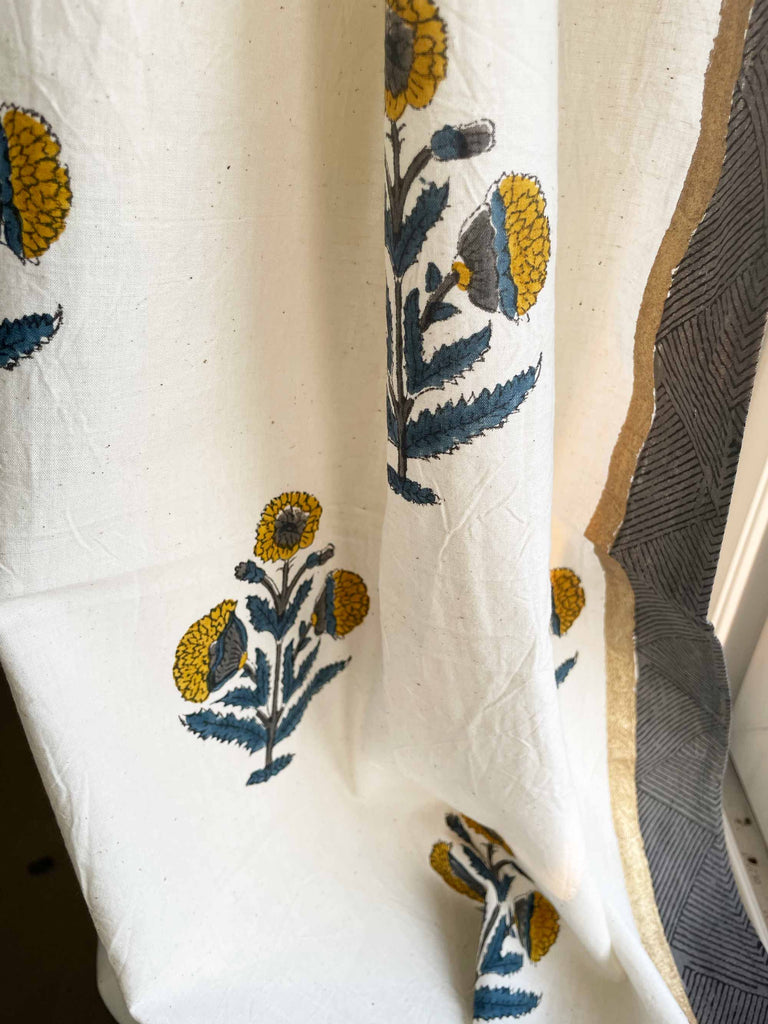 Organic Cotton Mustard Curtains By DesiCrafts