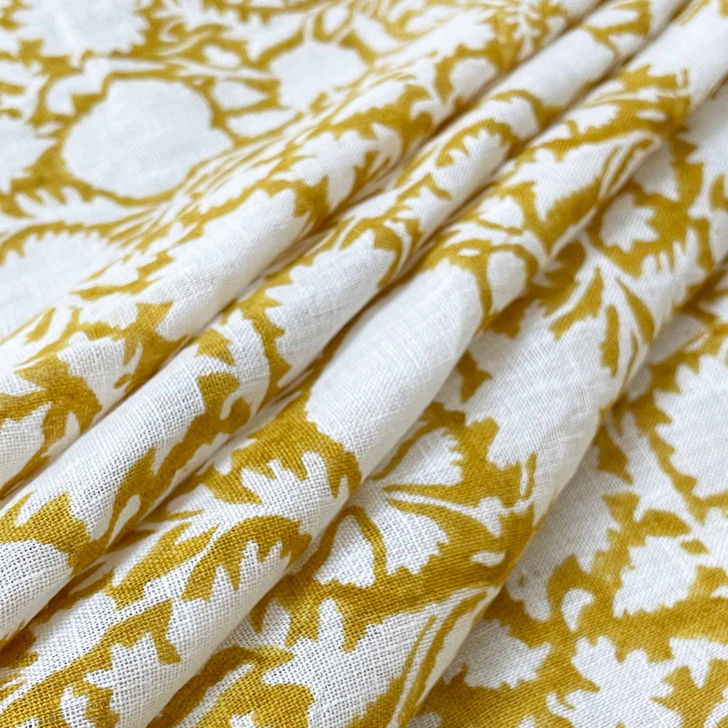 Hand Block Printed Linen Fabric