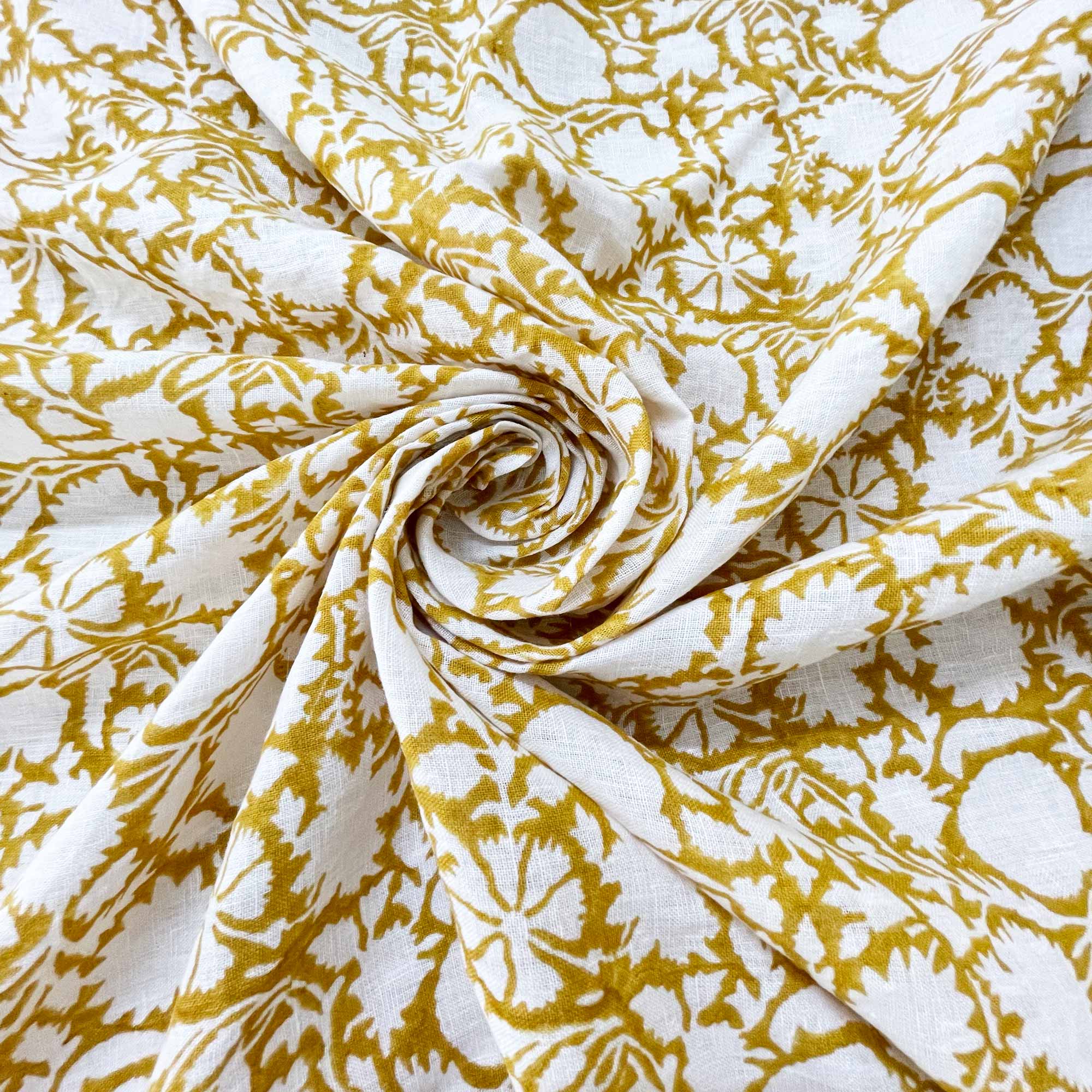 Block printed  linen kalamkari fabric