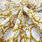 Block Printed Linen in Mustard