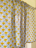 Block Printed Yellow and Green Marigold Kitchen Valance 