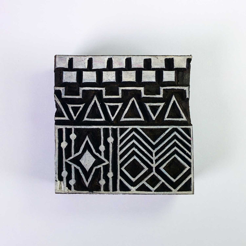 Tribal Pattern Square Wooden Stamp