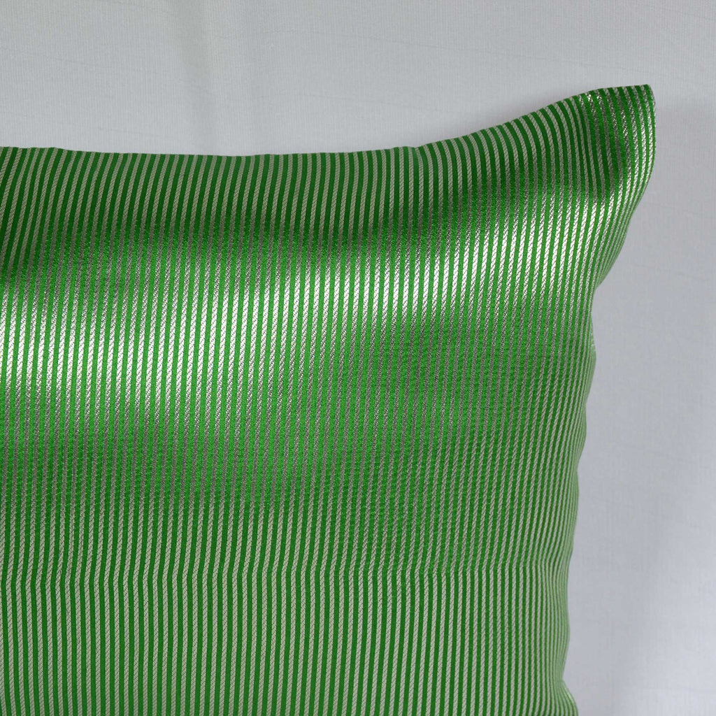 Green Silver Silk Lumbar Pillow Cover
