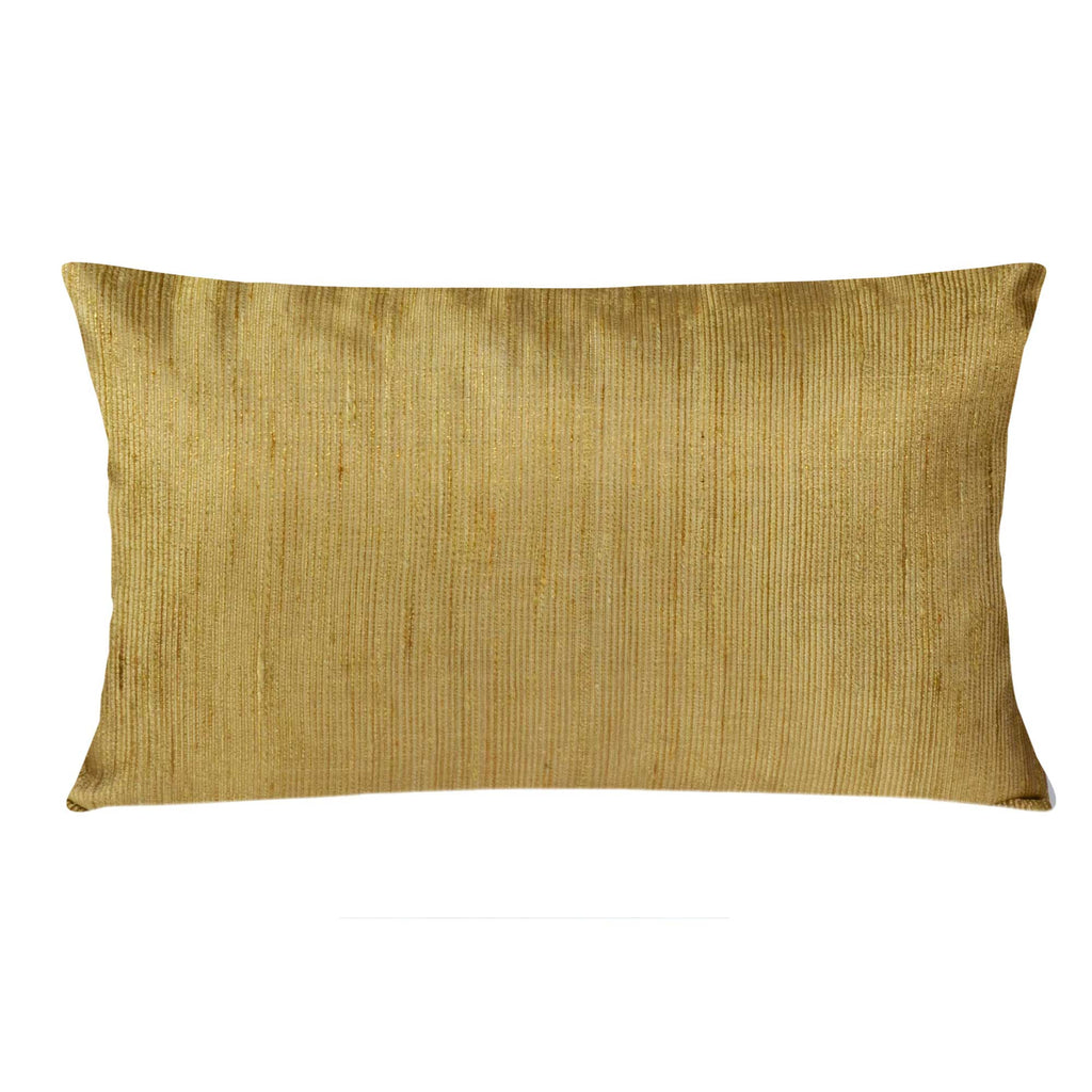 Gold Jacquard Silk Horizontal Cushion Cover Buy Online from DesiCrafts