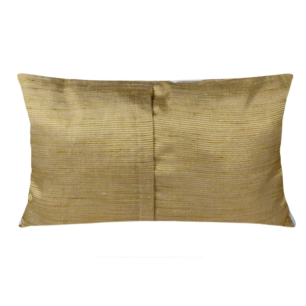 Gold Jacquard Silk Horizontal Cushion Cover