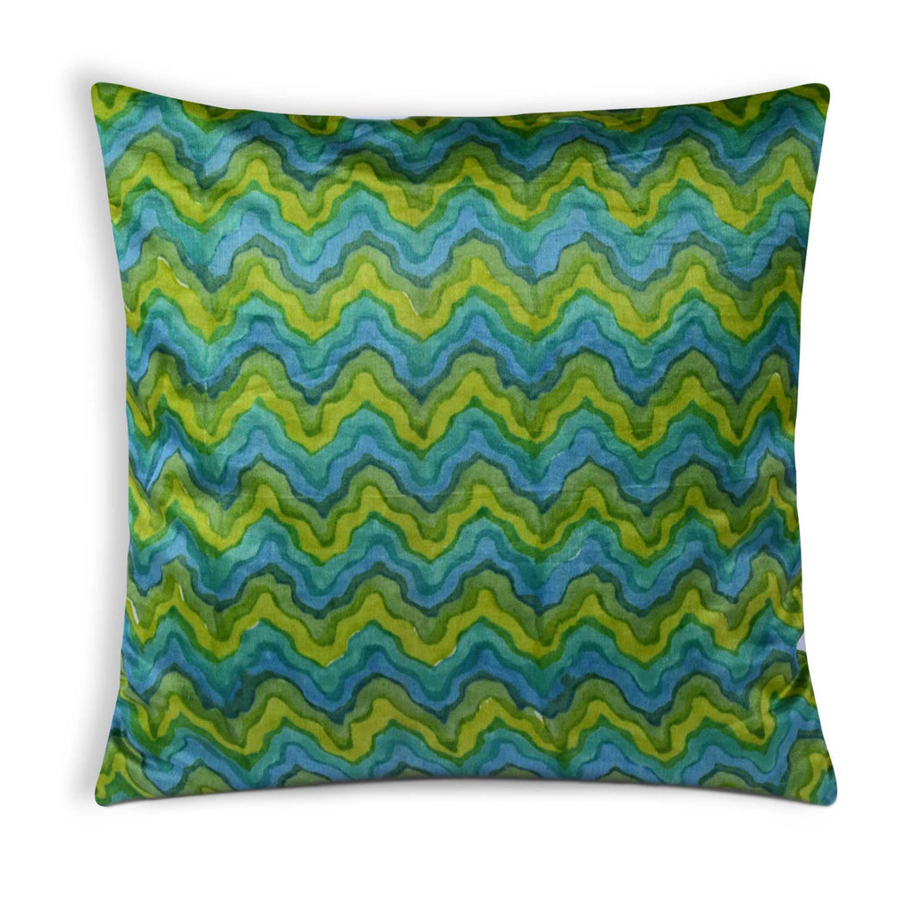 Spring Green Chanderi Silk Pillow Cover