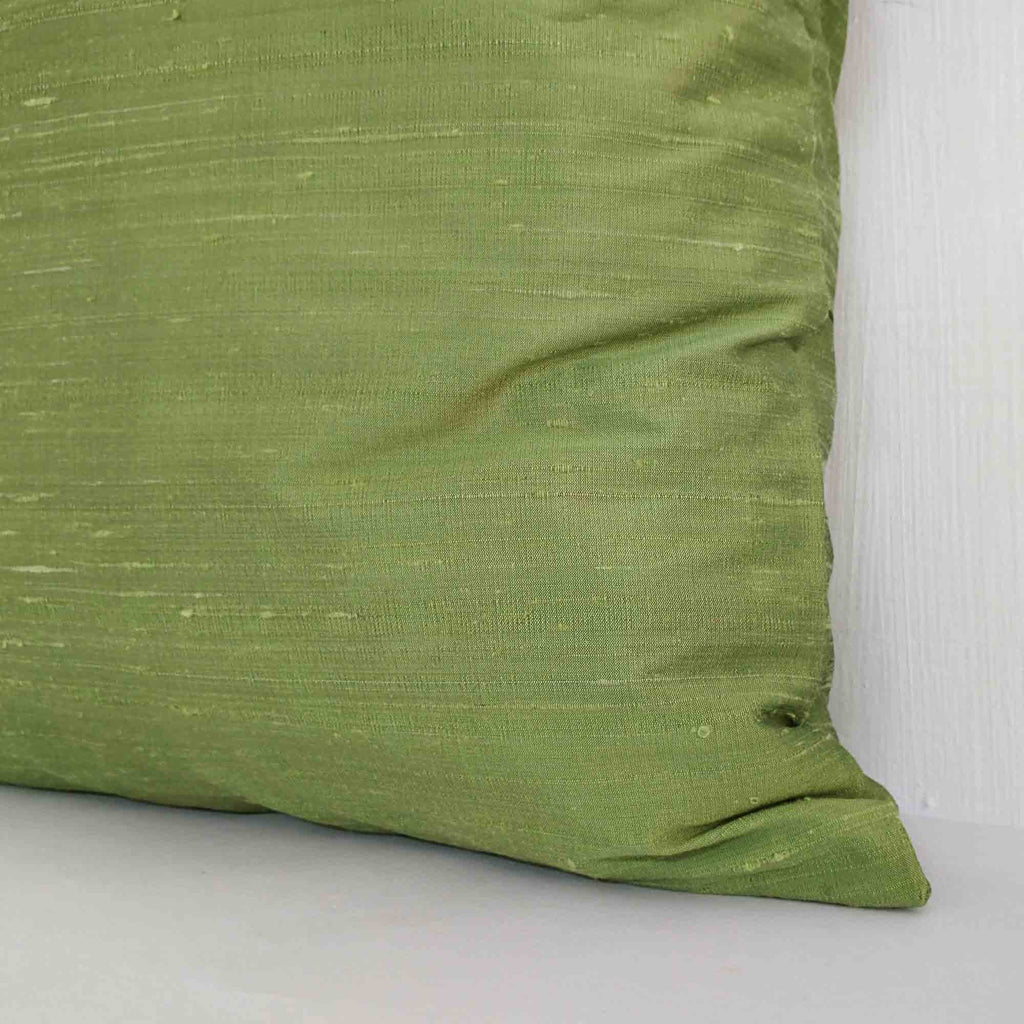 light green silk pillow cover