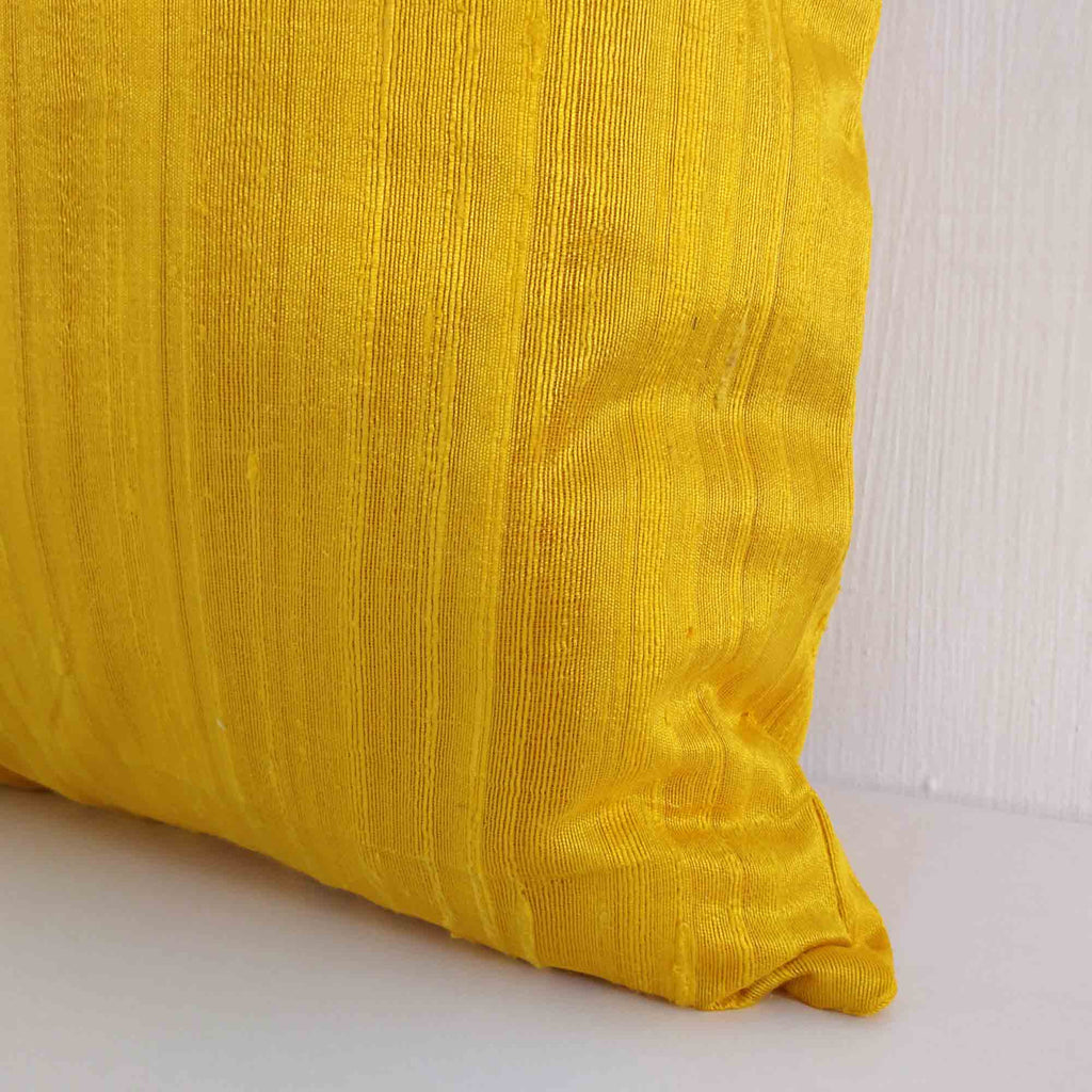 sunny yellow silk cushion cover