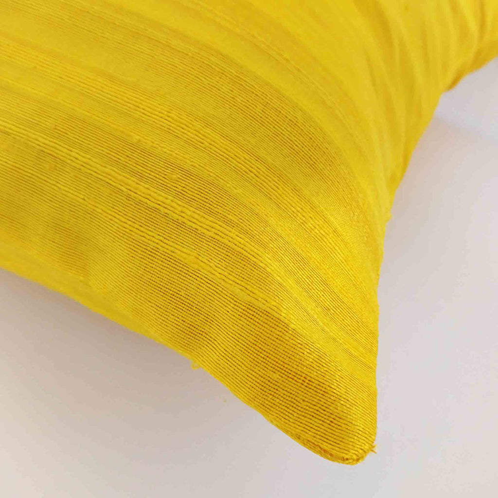 sunny yellow dupioni silk cushion cover