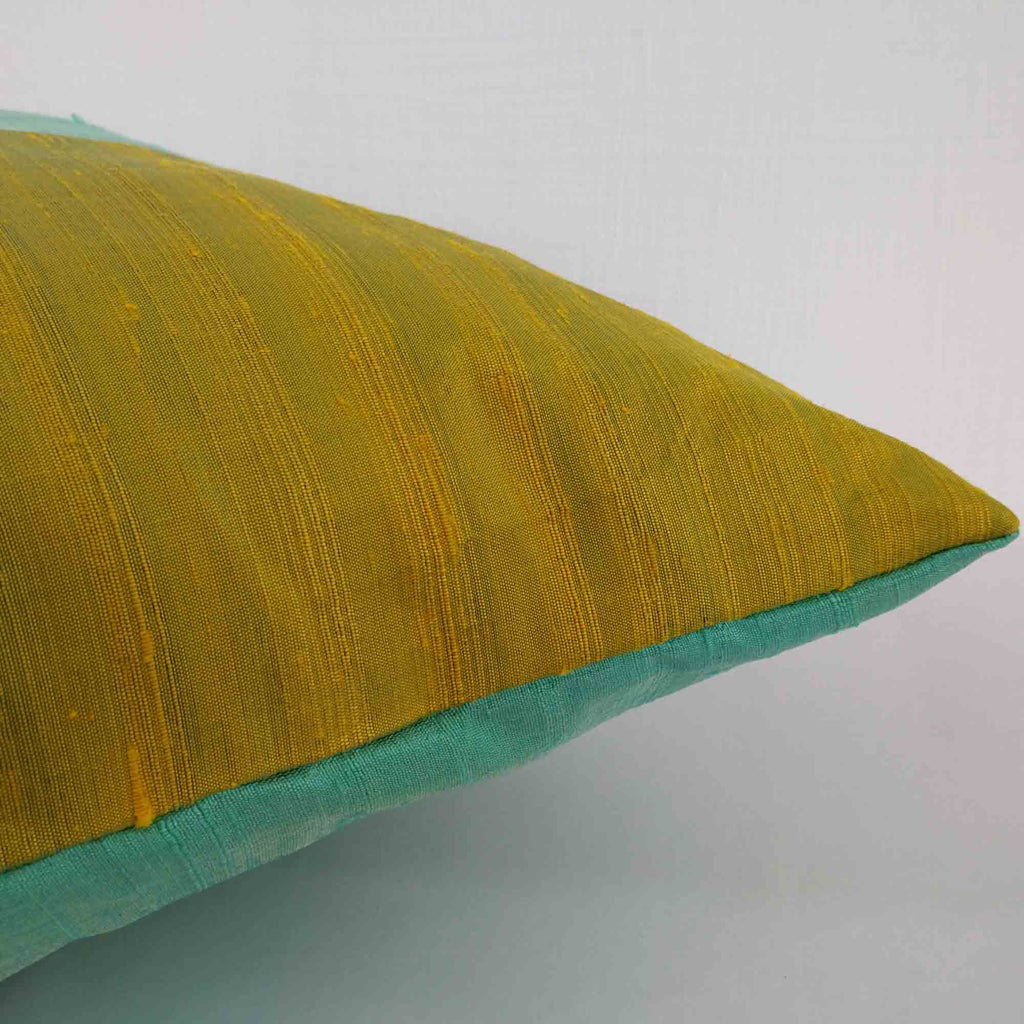 aqua and mint colorblock pillow cover buy online from india