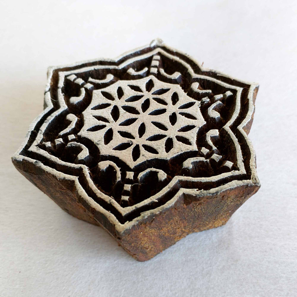 Christmas Snowflake Wood Stamp for Fabric Printing