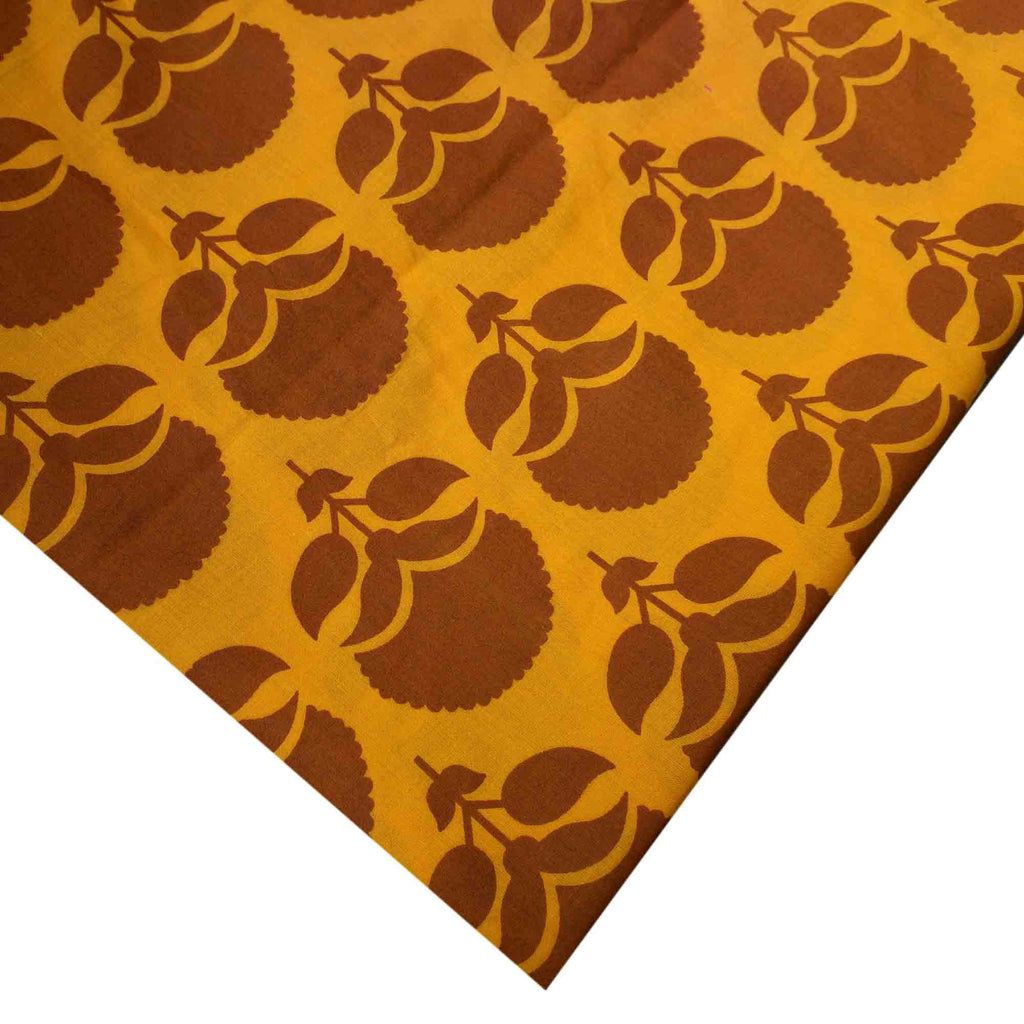 Yellow Brown Soft Cotton Fabric