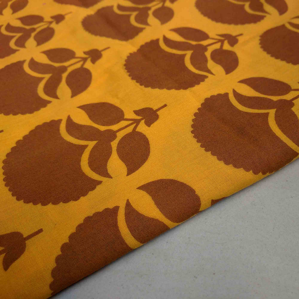 Yellow Brown Soft Cotton Fabric