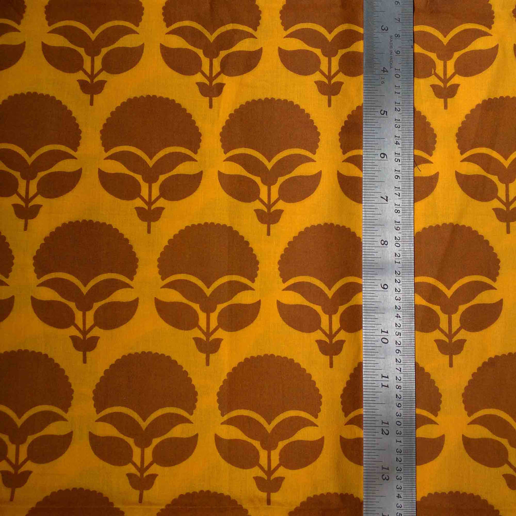 Yellow Brown Soft Cotton Fabric