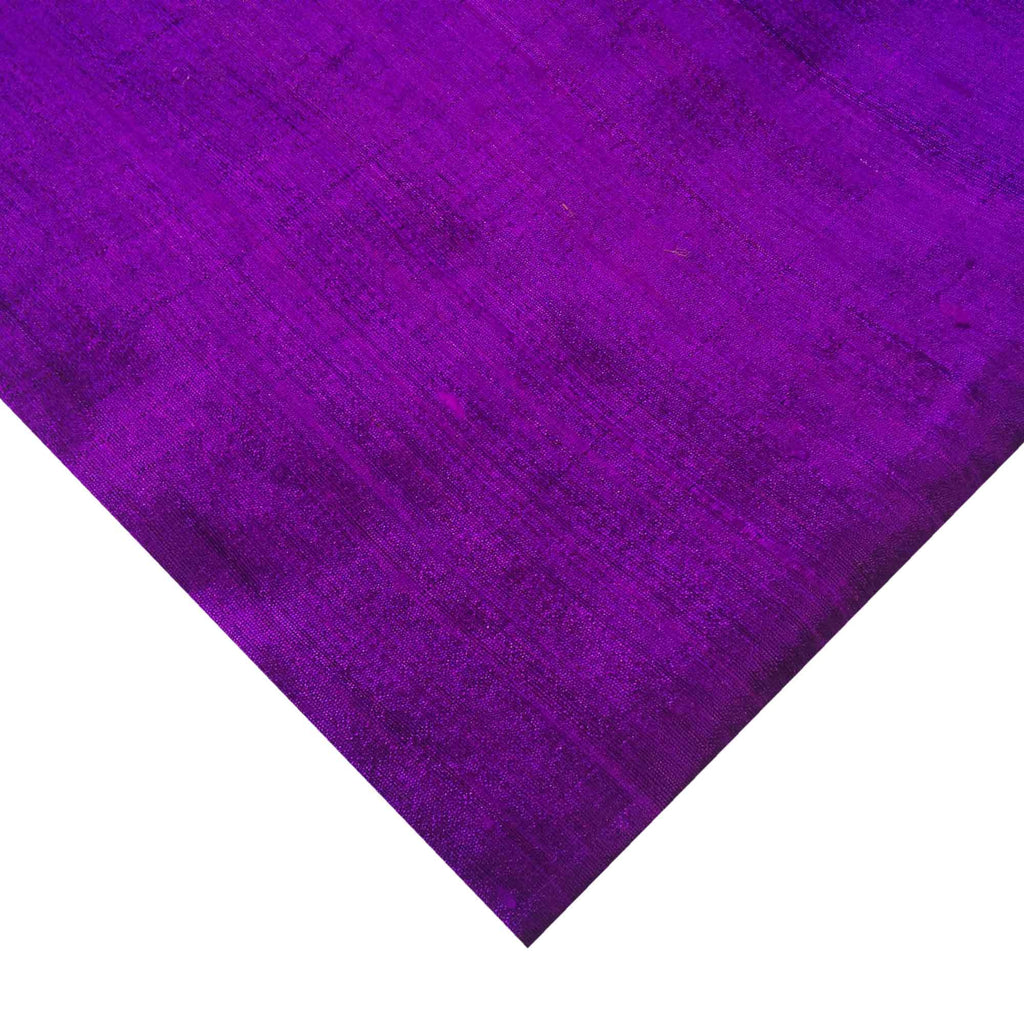 Eggplant Purple Dupioni Silk - Raw Silk from India
