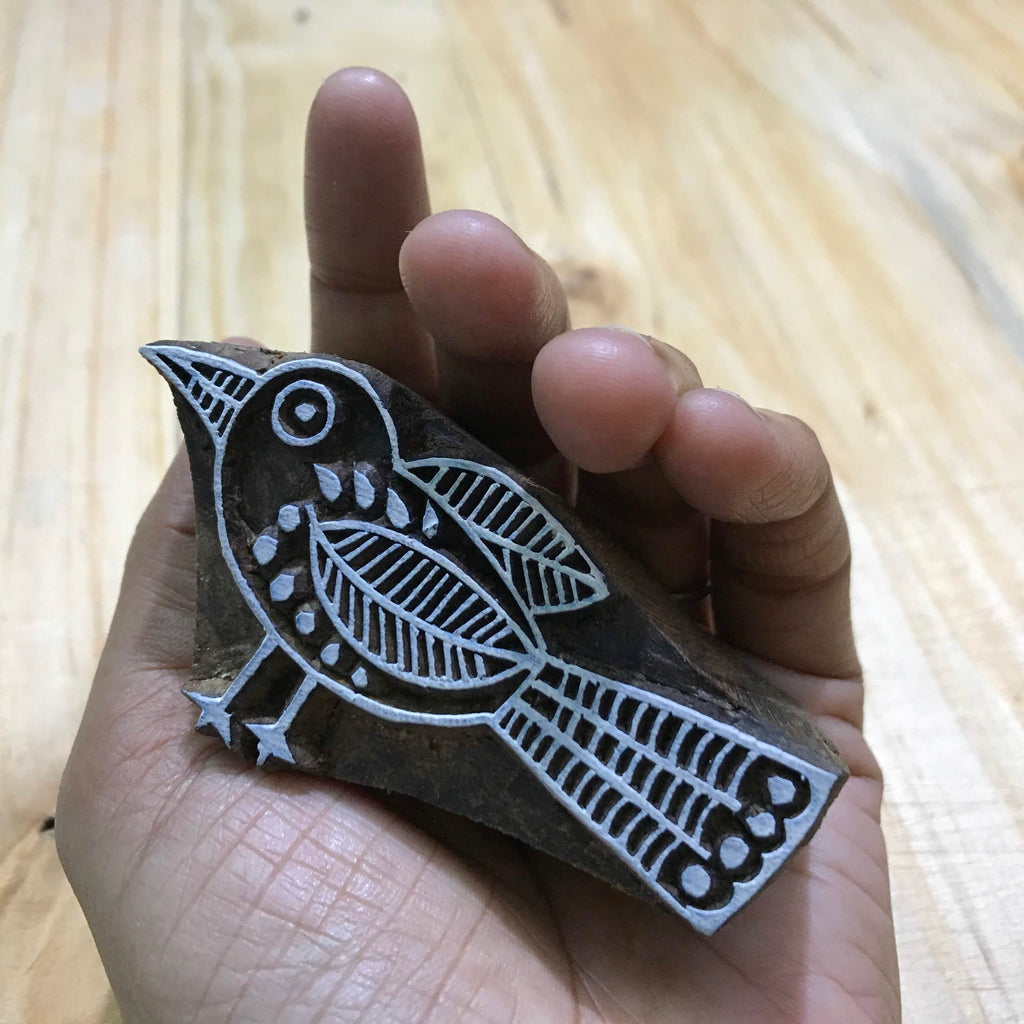 Scandinavian Bird Fabric and Pottery Printing Stamp